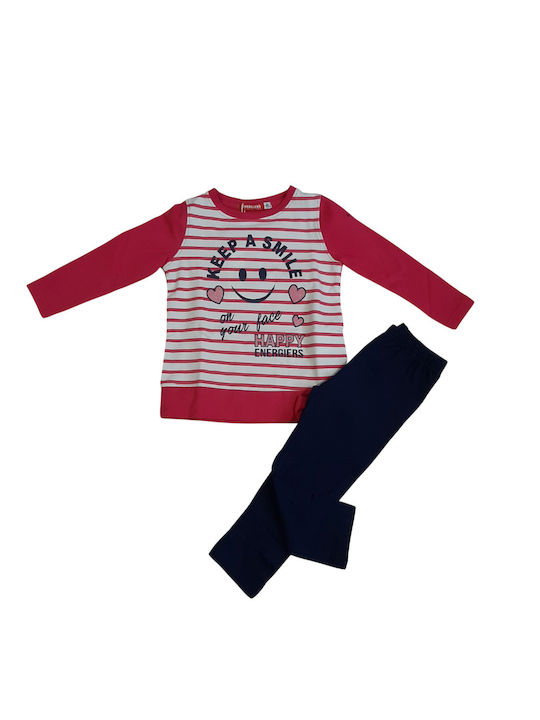 Energiers Kids Set with Leggings Winter 2pcs Red