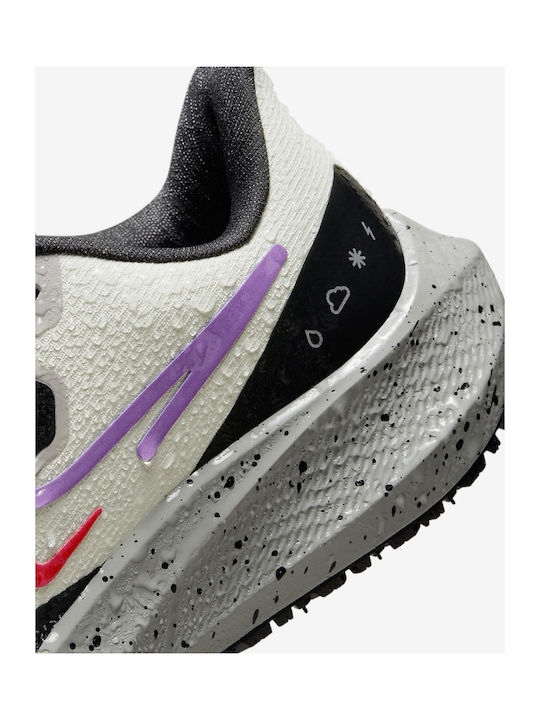 Air Zoom Pegasus 39 Shield Damen Sportschuhe Laufen Light Bone / Cobblestone / Dark Smoke Grey / Vivid Purple