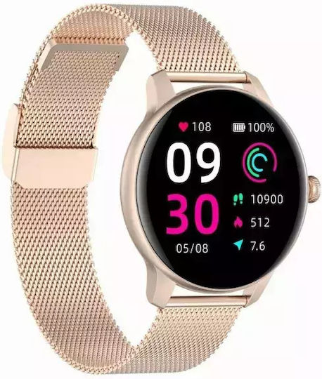Oromed Oro Lady Stainless Steel 43mm Smartwatch with Heart Rate Monitor (Gold)