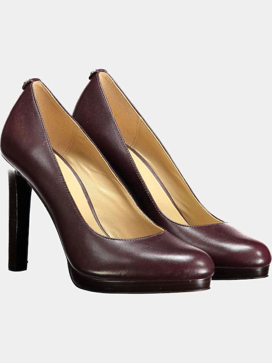 Ethel Leather Δερμάτινες Γόβες Μπορντό