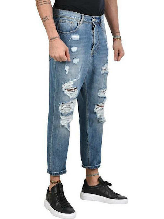 Gege2 Men's Jeans Pants Elastic Blue