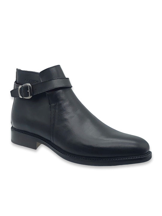 Softies Men's Leather Boots with Zipper Black