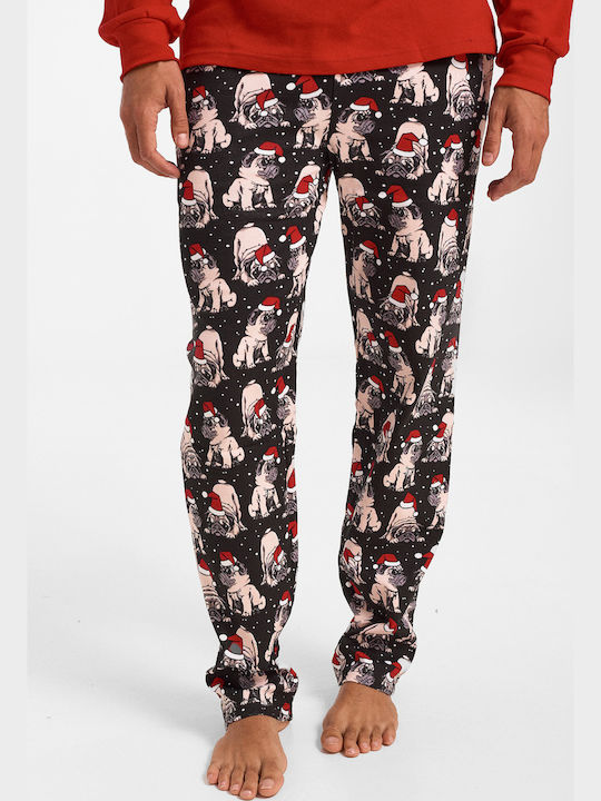 MEI Best Wishes Men's Winter Pajamas Set Red
