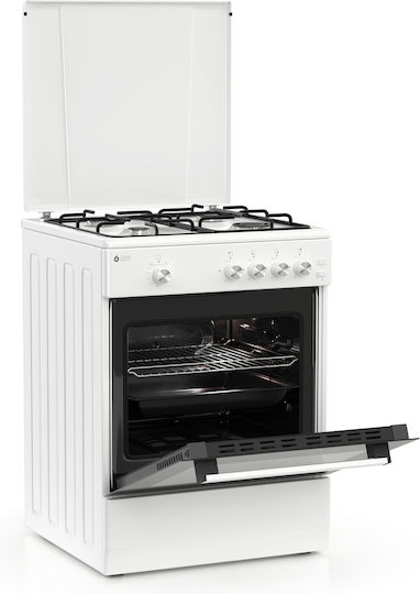 Thermogatz TGS 161 WH Aragaz cu Gaz Lichefiat 55lt cu Plite pe Gaz Lichefiat L61cm. White