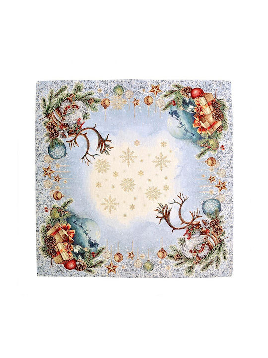 Lino Home Blizard Christmas Tablecloth Fabric Light Blue L180xW140cm.