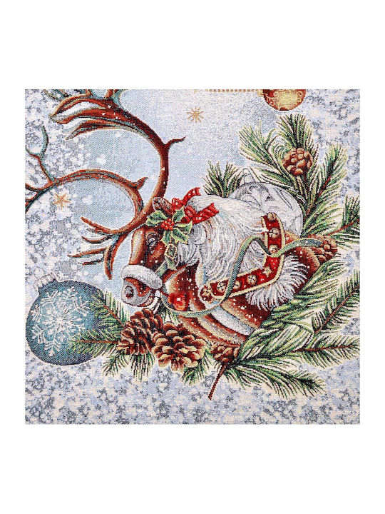 Lino Home Blizard Christmas Tablecloth Fabric Light Blue L180xW140cm.