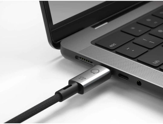 LinQ Плетен USB 4 Видео Кабел USB-C Мъжки - USB-C 240W Захранване PD Черен 1м LQ48029