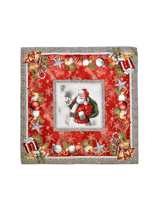 Lino Home Christmas Tablecloth Fabric Red L100xW100cm 1pcs