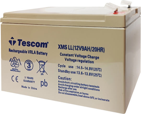 Tescom XMS LL Μπαταρία UPS με Χωρητικότητα 9Ah και Τάση 12V 1τμχ