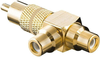 Converter RCA male to RCA 2x female Gold (01.099.0089)