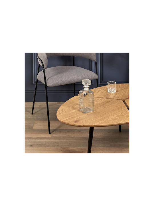 Oval Zentral Kaffeetisch Holz Beige M112xT74xH41cm