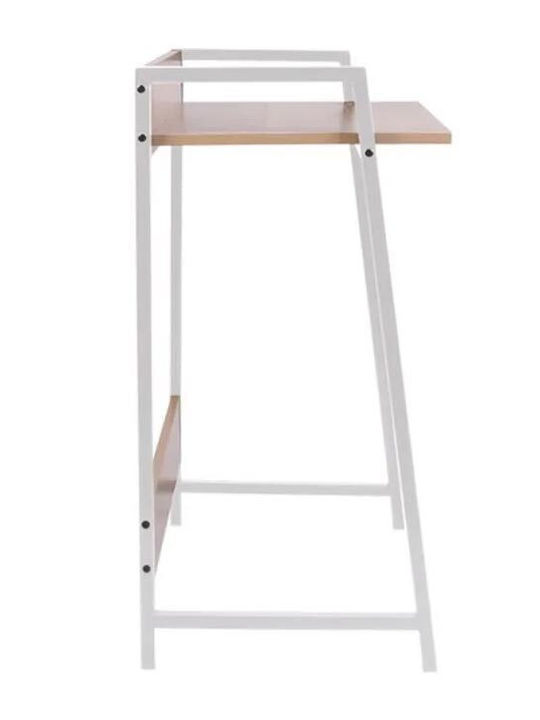 Desk Wooden Beige with Metal Legs 64x42x84cm