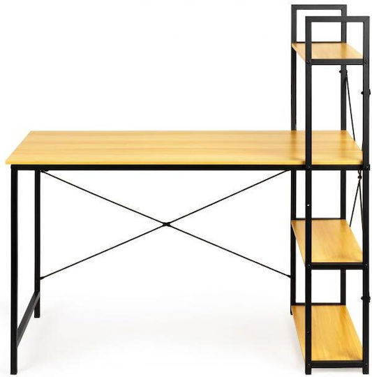 Γραφείο Loft με Βιβλιοθήκη 120x64x120.5εκ. Μαύρο / Φυσικό