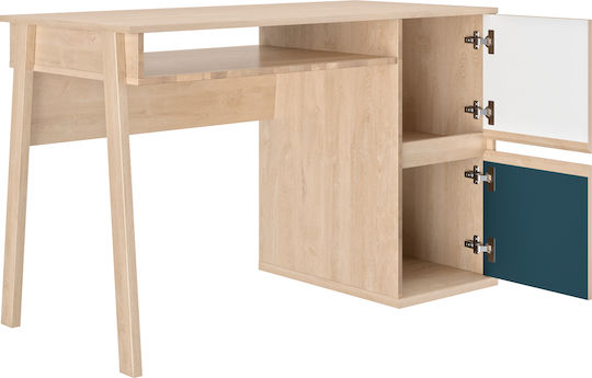 Desk Larvik Wooden Blond Oak / Blue 123x56x77cm