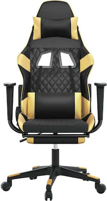 vidaXL 345524 Artificial Leather Gaming Chair with Footrest Black / Gold