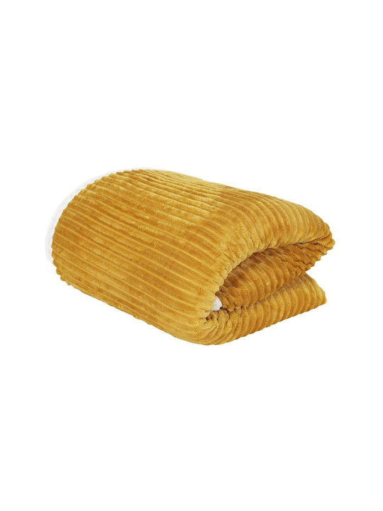The Home Deco Factory Fleece Blanket Half-Double 180x220cm Yellow