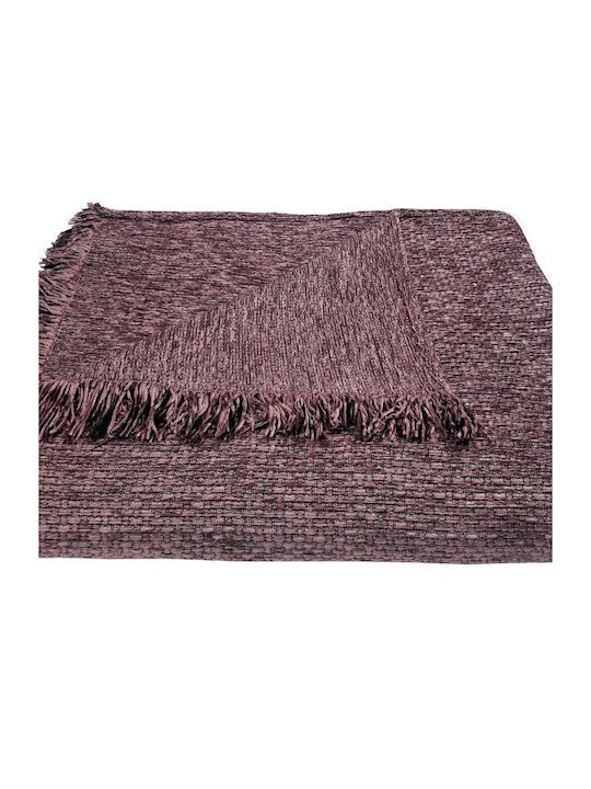 Le Blanc Three-Seater Sofa Throw Chenille 180x280cm Lilac