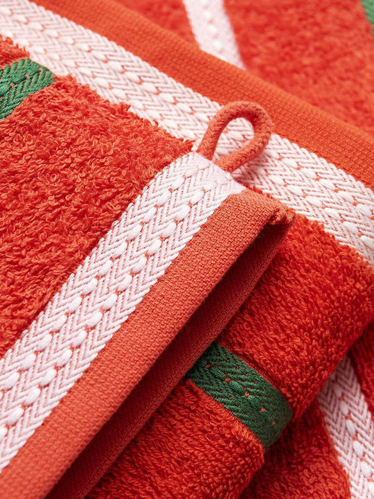 Benetton Bath Towel Set 4pcs Red Weight 450gr/m²