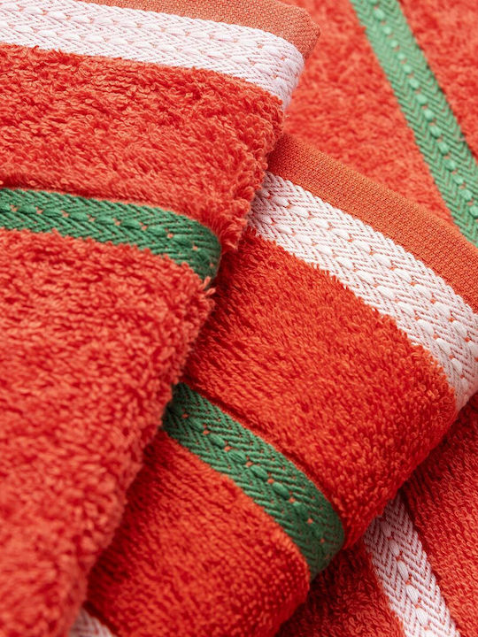 Benetton Bath Towel Set 4pcs Red Weight 450gr/m²