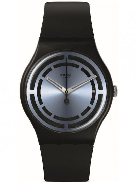 Swatch Ceas Barbati 41mm Baterie cu Culoare Neagră Cauciuc de buzunar