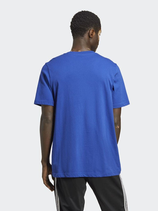 Adidas Trefoil Essentials Ανδρικό T-shirt Semi Lucid Blue με Στάμπα