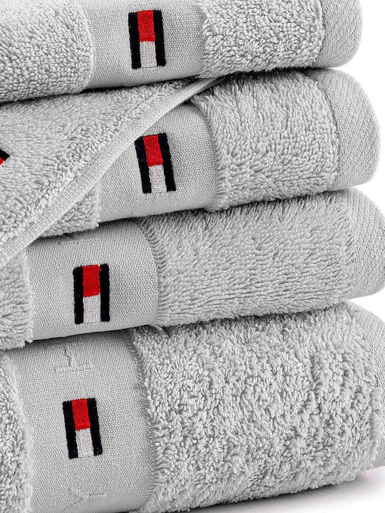 Tommy Hilfiger Handtuch Legend 40x60εκ. Silver Gewicht 540gr/m²