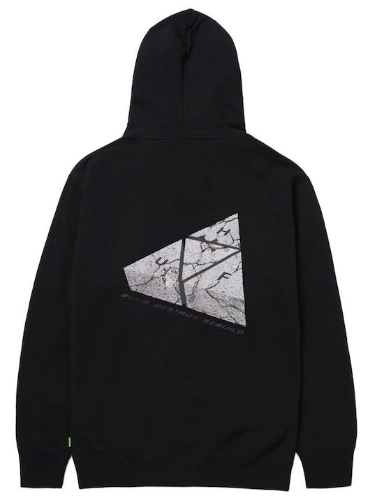 HUF Withstand Herren Sweatshirt mit Kapuze und Taschen Schwarz