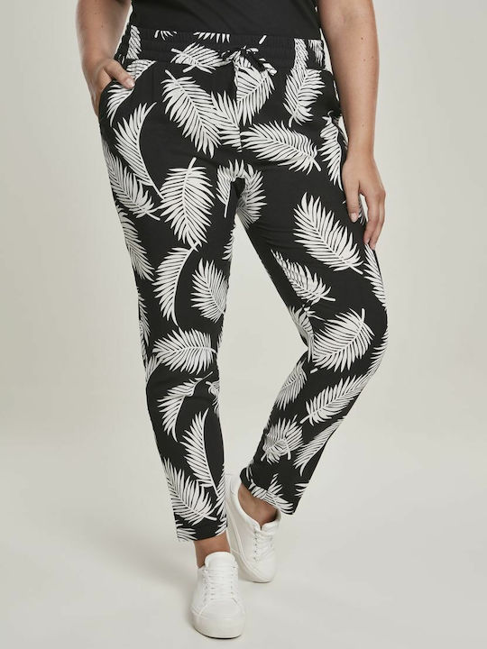 Women's Fabric Trousers with Elastic