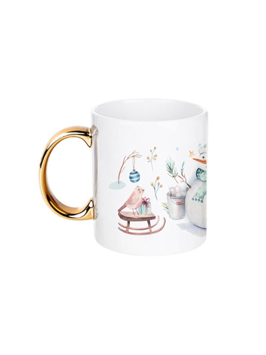 Ceramic Christmas Mug with Snowman 1 pcs.