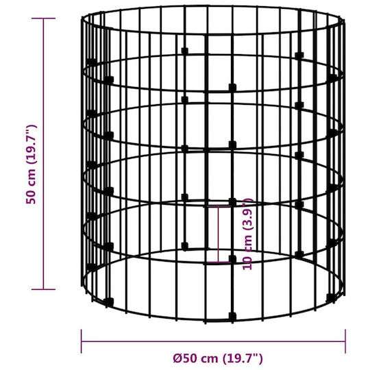 vidaXL Gabin-Box für Gartenzaun Verzinkt 50x50x50cm 1Stück Silver