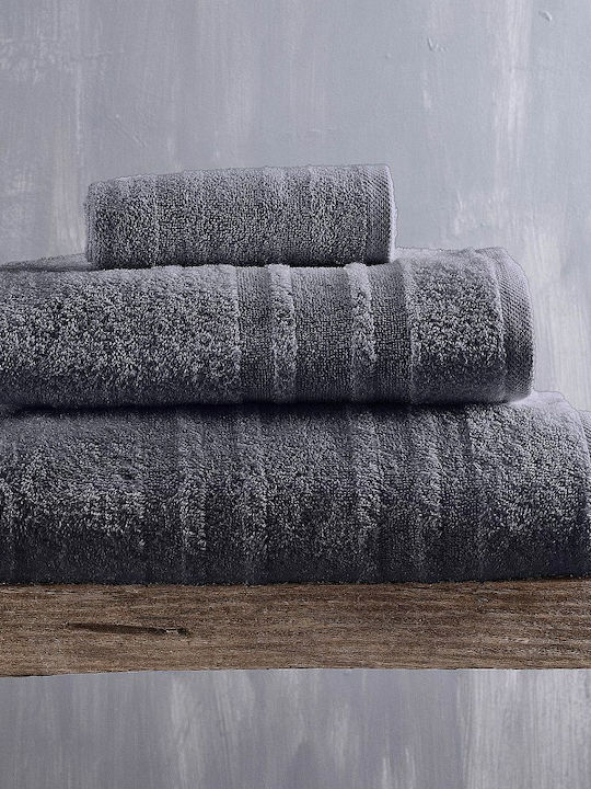 Rythmos Σετ Πετσέτες Μπάνιου 5τμχ Laura 03 Gray Βάρους 500gr/m²