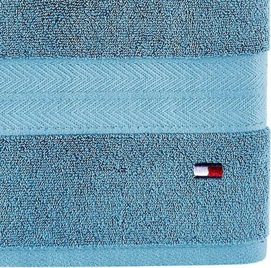 Tommy Hilfiger Handtuch Legend 40x60εκ. Ice Blue Gewicht 540gr/m²