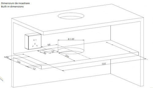 Heinner Sliding Vent Hood 60cm Black