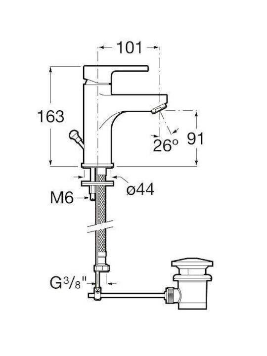 Roca Mixing Sink Faucet Silver