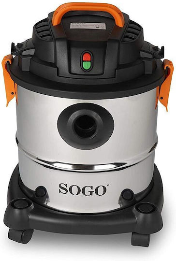 Sogo Staubsauger Flüssigkeiten / Feststoffe 1200W mit Edelstahl Behälter 20Es