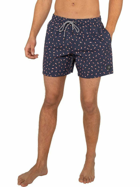 Ground Rafael Men's Swimwear Shorts Navy Blue with Patterns
