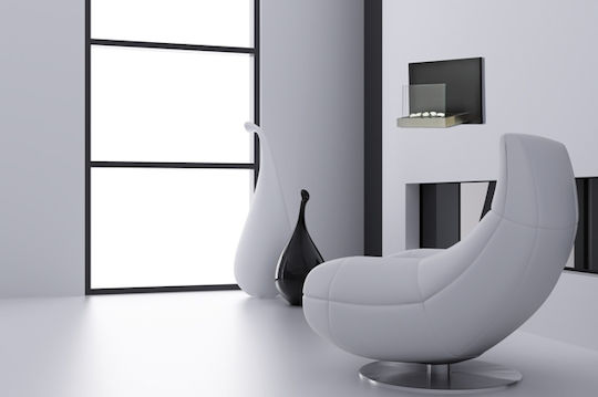 EcoHot Bio Wall 65 Επιτοίχιο Τζάκι Βιοαιθανόλης Εσωτερικού Χώρου Μαύρο 65x26x45cm