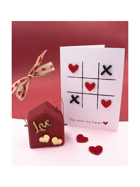 LifeLikes Love Hanging Lucky Charm Home Red made of Wood 1pcs