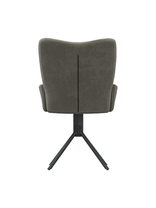 Dining Room Velvet Armchair Dark Grey 55x56x85.5cm 2pcs