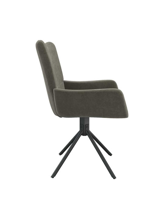 Dining Room Velvet Armchair Dark Grey 55x56x85.5cm 2pcs