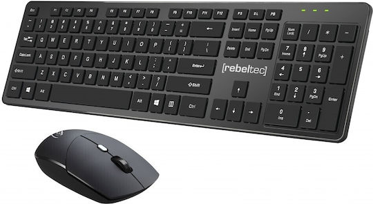 Rebeltec Maxim Ασύρματο Σετ Πληκτρολόγιο & Ποντίκι Αγγλικό US