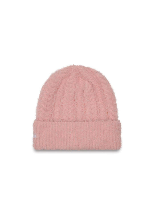 New Era Fluffy Knitted Beanie Cap Pink