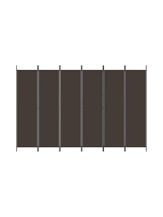 vidaXL Decorativ Paravan Tesatura cu 6 Panouri Cafea 300x200cm