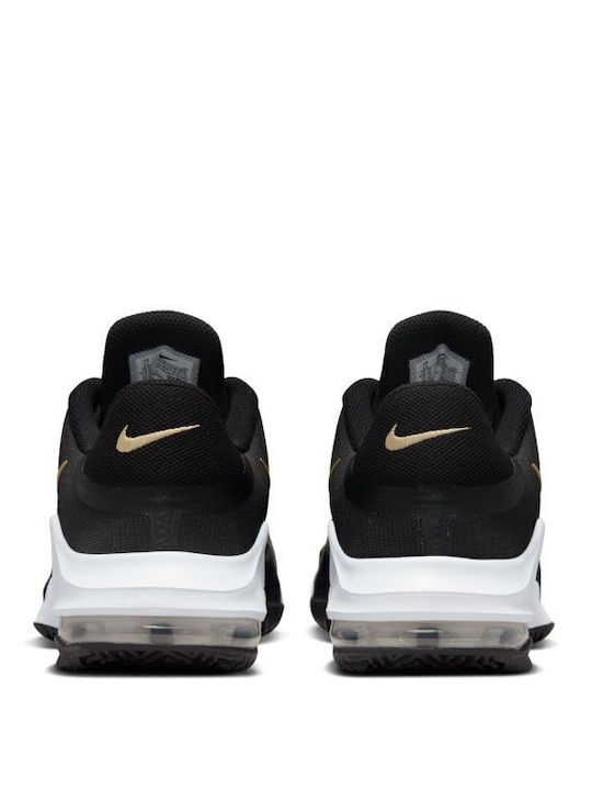 Air Max Impact 4 Low Basketball Shoes Black / Mtlc Gold Star / Anthracite / White