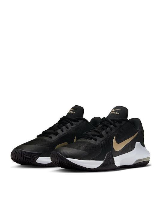 Air Max Impact 4 Low Basketball Shoes Black / Mtlc Gold Star / Anthracite / White