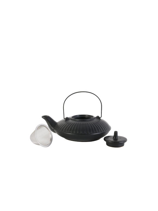Ceainic cu Filtru Ceramică Negru 600ml