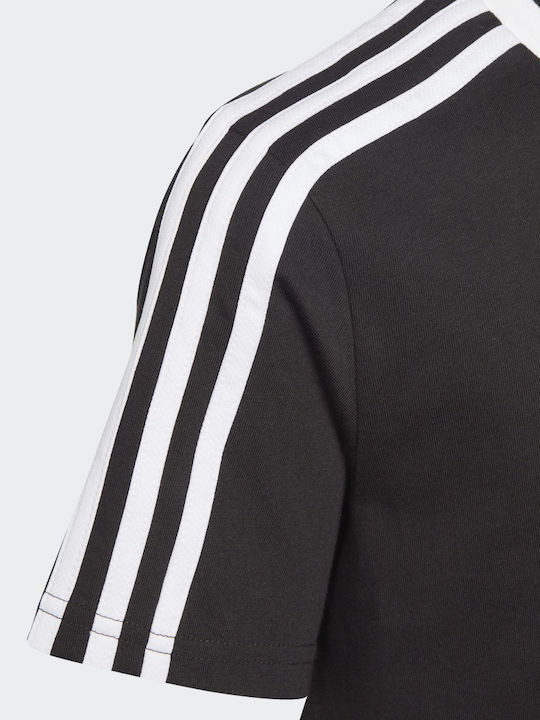Παιδικό T-shirt Μαύρο Essentials 3 Stripes