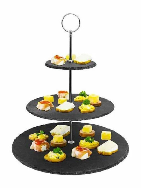 Excellent Houseware Πέτρινη Εταζέρα 3 Ορόφων Μαύρη Excellent Houseware Πέτρινη Εταζέρα 3 Ορόφων Μαύρη