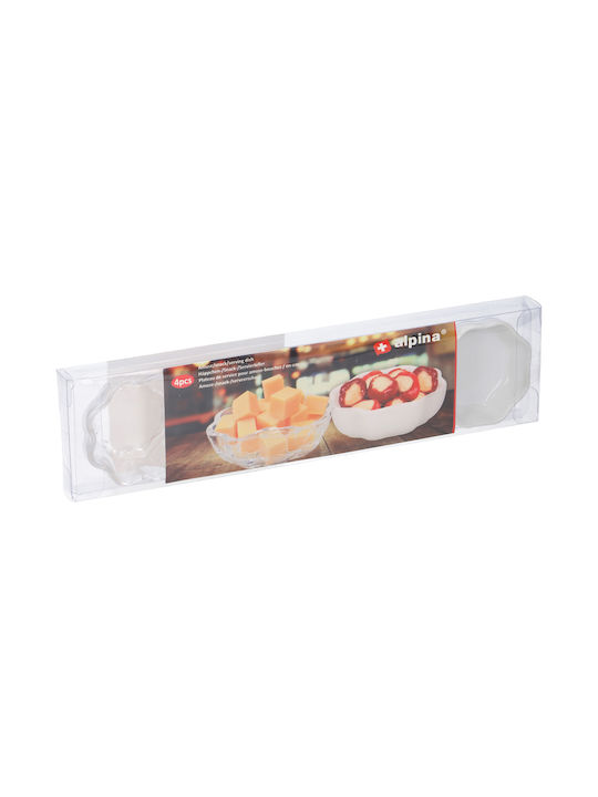 Alpina Appliances Servierschüssel Rund Keramik White mit Durchmesser 7cm 4Stück