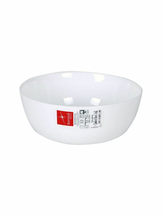 Bormioli Rocco Toledo Salad Bowl Glass Λευκή 19x19x8cm 1pcs